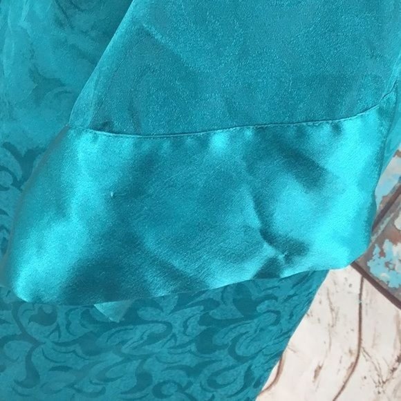 Victoria Secret Womans Gold Label Teal Robe OS Vintage - Picture 7 of 8